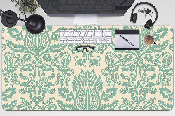 Full desk pad green Damask