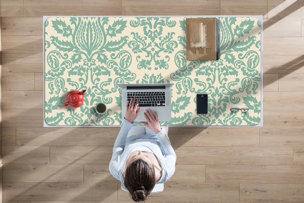 Full desk pad green Damask