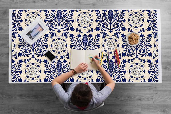 Full desk mat blue pattern