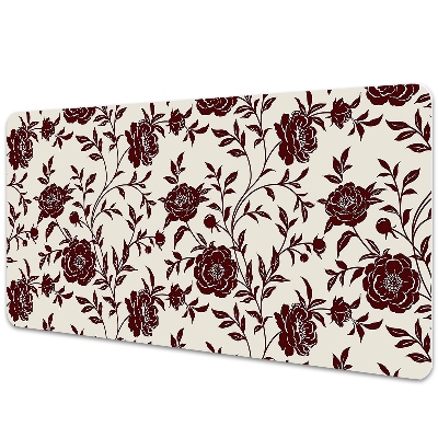 Full desk mat maroon flowers