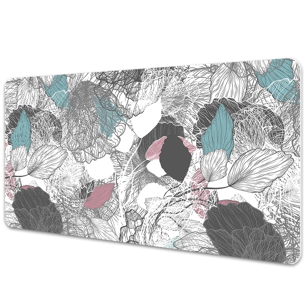 Large desk mat table protector floral pattern