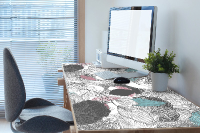 Large desk mat table protector floral pattern