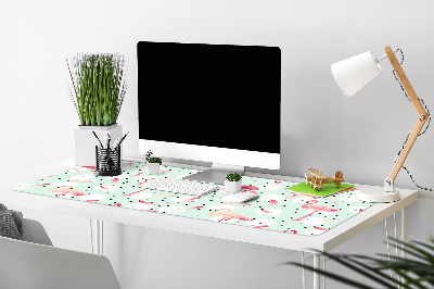 Full desk pad Flamingos and dots