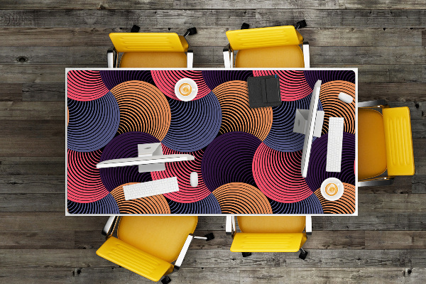 Large desk mat table protector colorful pattern