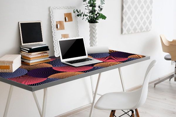 Large desk mat table protector colorful pattern