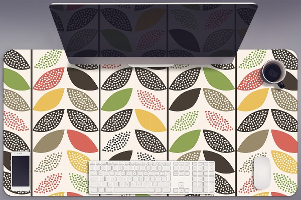 Large desk mat table protector colorful pattern