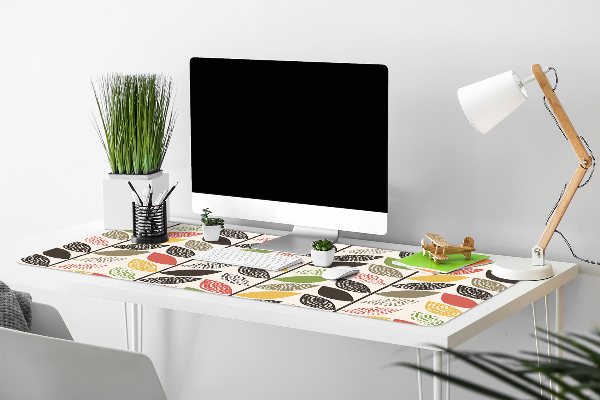 Large desk mat table protector colorful pattern