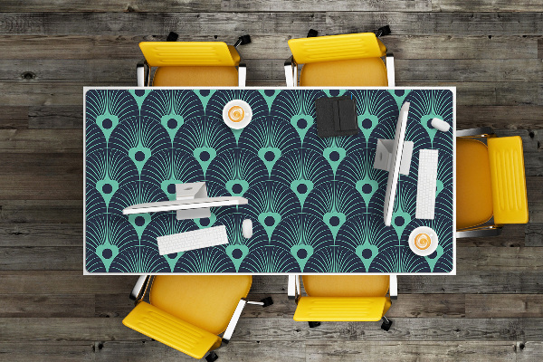 Full desk mat neon blue