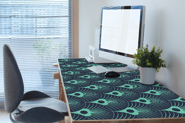 Full desk mat neon blue