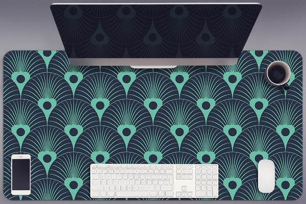 Full desk mat neon blue