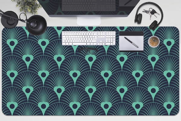 Full desk mat neon blue