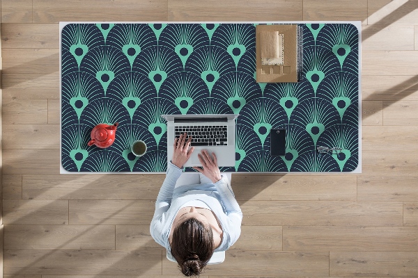 Full desk mat neon blue