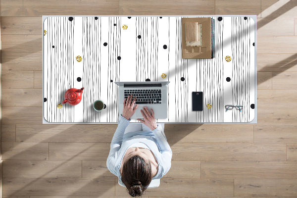 Large desk mat table protector thin lines