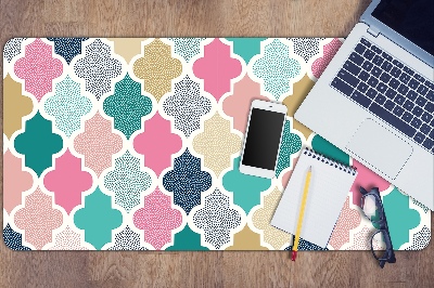 Large desk mat table protector colorful pattern