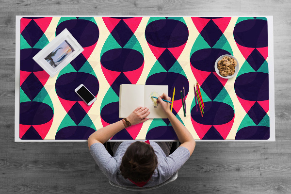 Large desk mat table protector colorful pattern