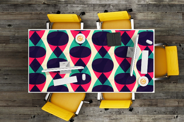 Large desk mat table protector colorful pattern