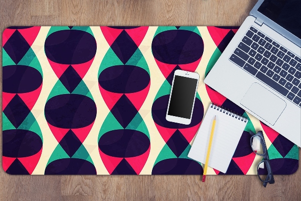 Large desk mat table protector colorful pattern