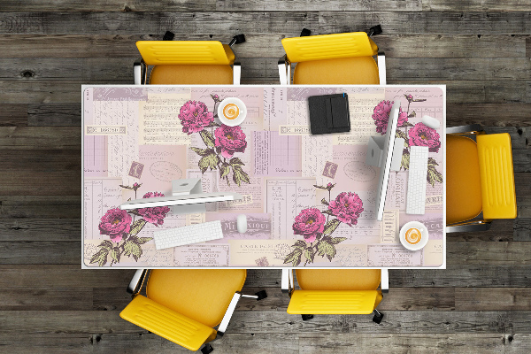 Desk pad Paper and peonies