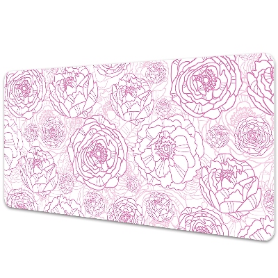 Large desk mat table protector pink flowers