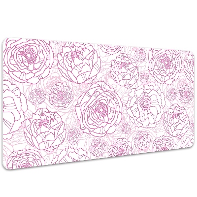 Large desk mat table protector pink flowers