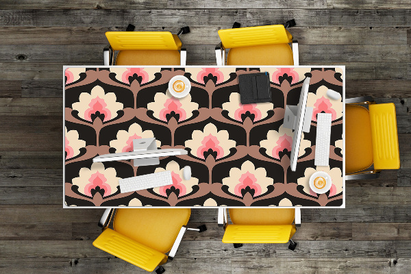 Large desk mat table protector floral pattern