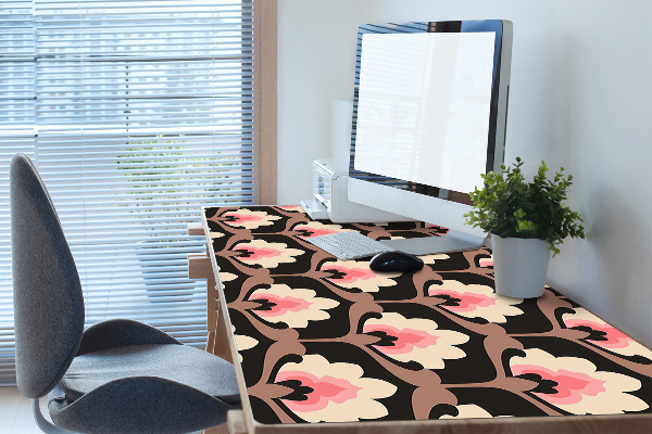 Large desk mat table protector floral pattern