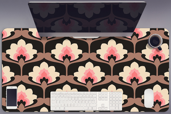 Large desk mat table protector floral pattern
