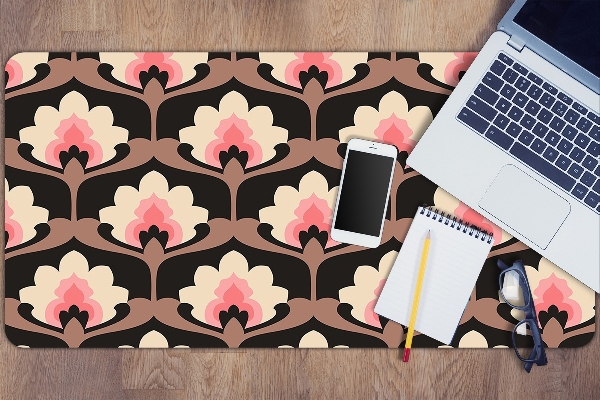 Large desk mat table protector floral pattern