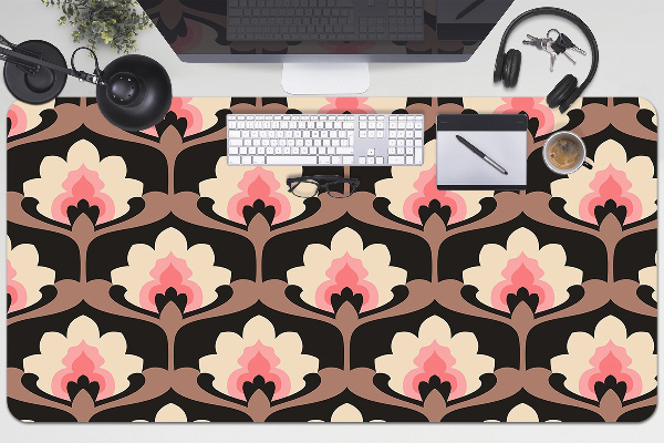 Large desk mat table protector floral pattern