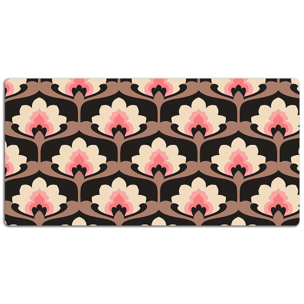 Large desk mat table protector floral pattern