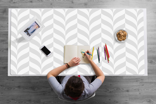 Large desk pad PVC protector gray illusion