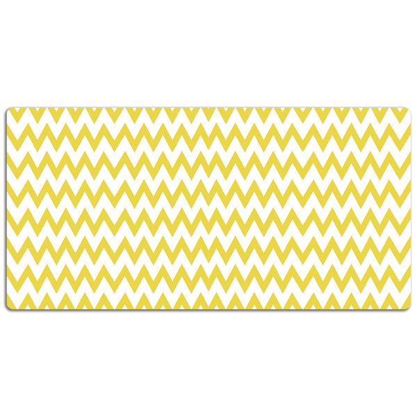 Large desk mat table protector yellow zigzags