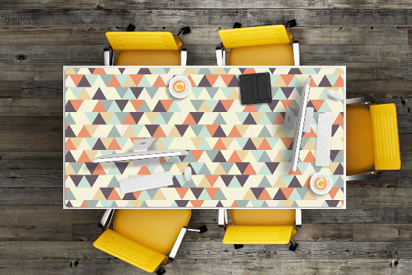 Large desk mat table protector small triangles