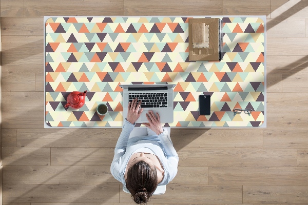 Large desk mat table protector small triangles
