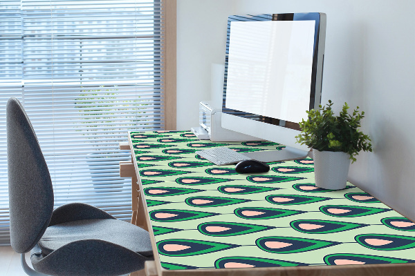 Large desk mat table protector green teardrop