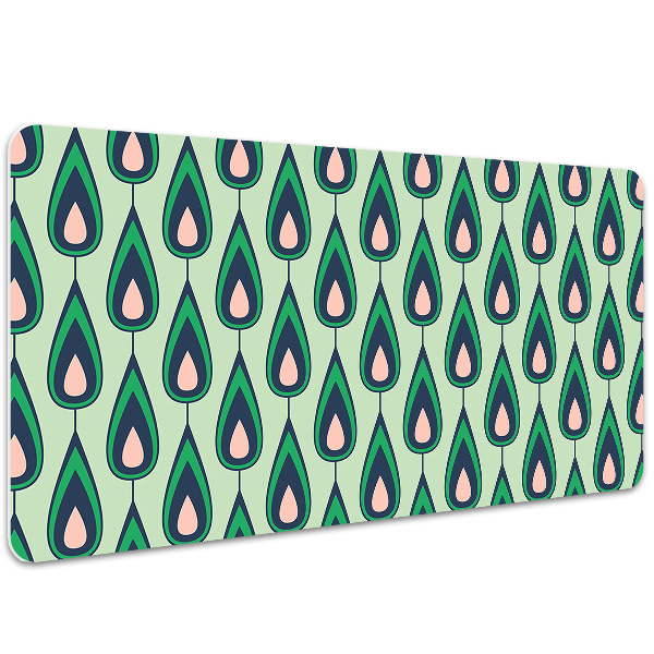 Large desk mat table protector green teardrop