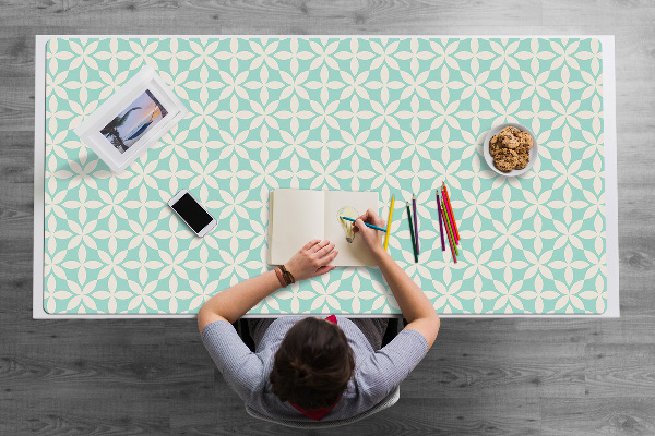 Full desk pad White and blue pattern