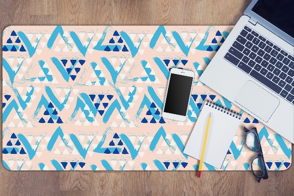 Large desk mat table protector triangles pattern