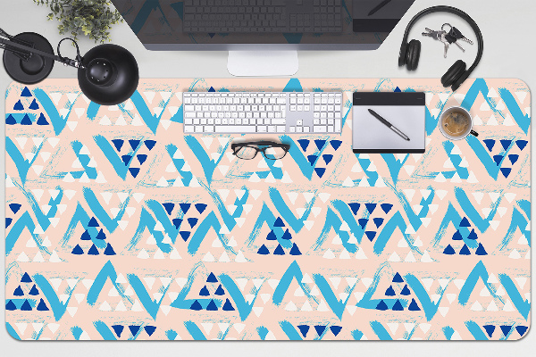 Large desk mat table protector triangles pattern