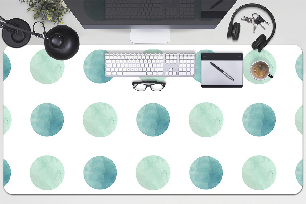 Full desk mat green dots
