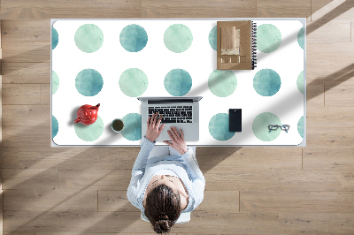 Full desk mat green dots