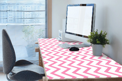 Full desk mat pink zigzags