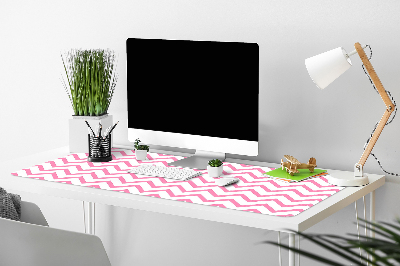 Full desk mat pink zigzags