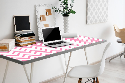 Full desk mat pink zigzags