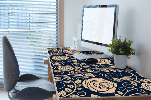 Desk mat Vintage golden roses