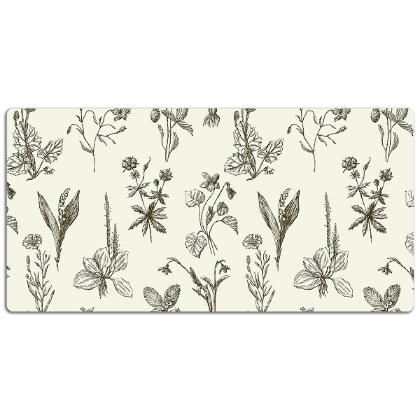 Full desk pad sketched flowers
