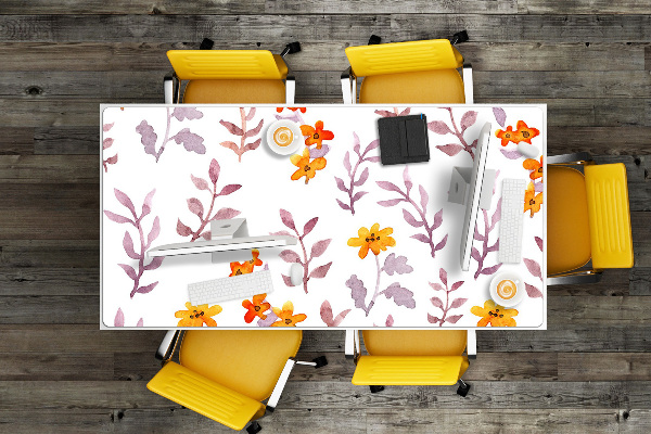Full desk protector painted flowers
