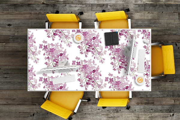 Large desk mat table protector pink flowers