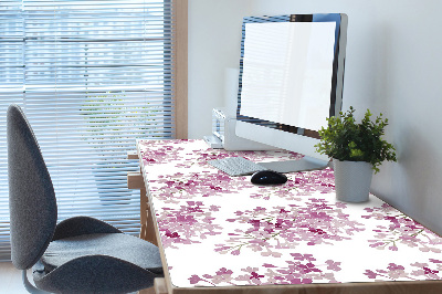 Large desk mat table protector pink flowers