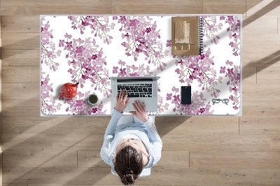 Large desk mat table protector pink flowers